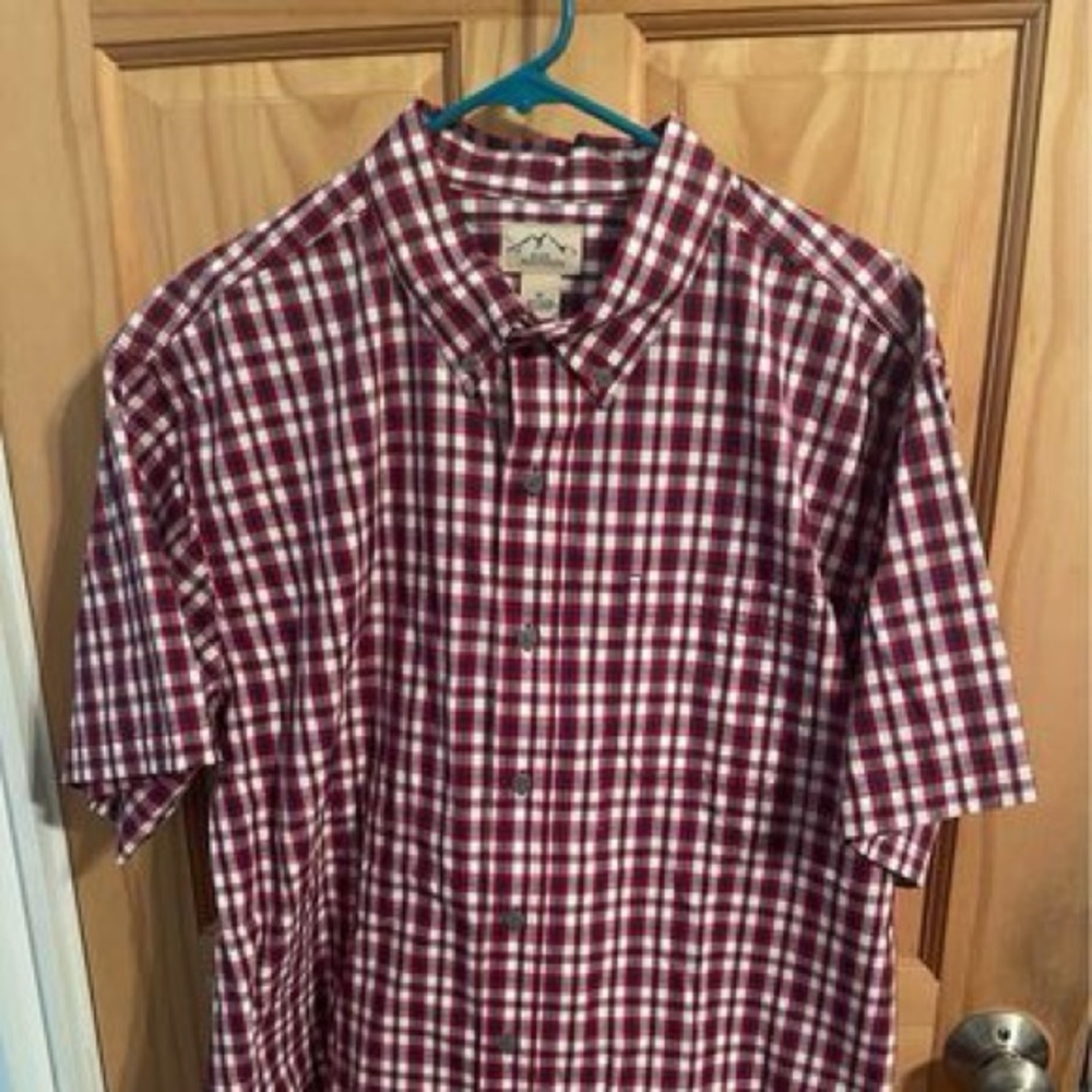 New Without Tags Men’s Blue Mountain Size XL Button Down Plaid Shirt Pocket